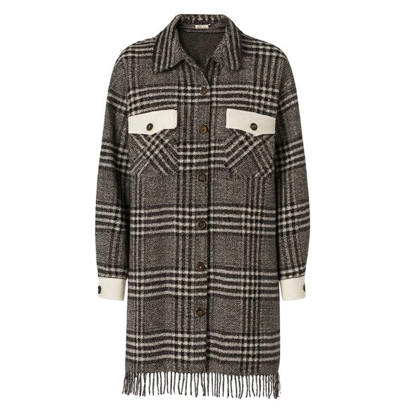 Black & White Plaid Sweater Jacket – Size M – Worn Once - Picture 1 of 8